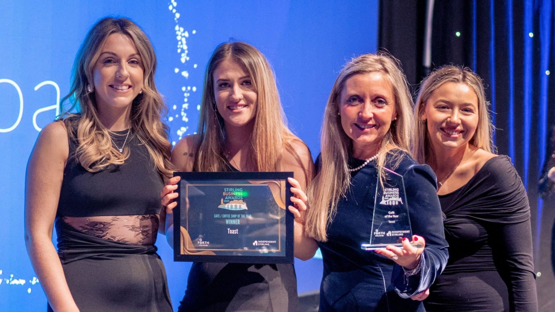 Stirling Business Awards. The team from Forthside Cafe Toast were the winners of the Stirling Cafe of the Year 2025. (1)